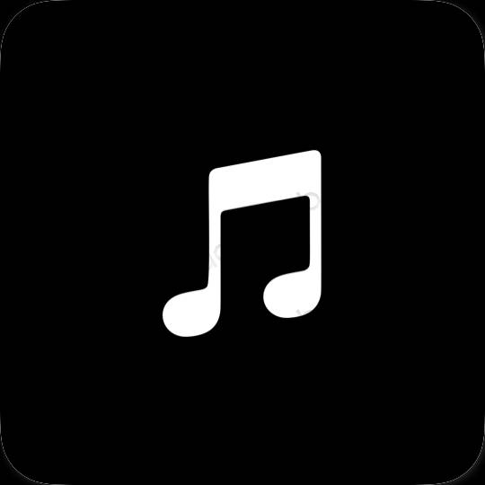 Ästhetisch Schwarz Apple Music App-Symbole