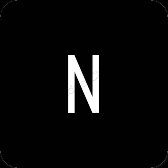 Esthétique noir Netflix icônes d'application