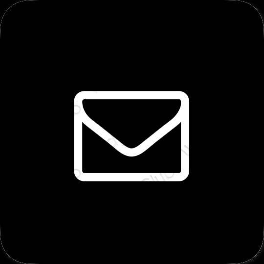 Ästhetisch Schwarz Mail App-Symbole