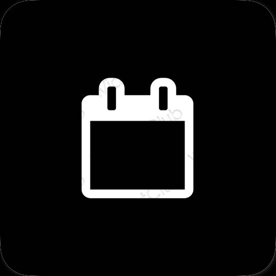 Aesthetic black Calendar app icons