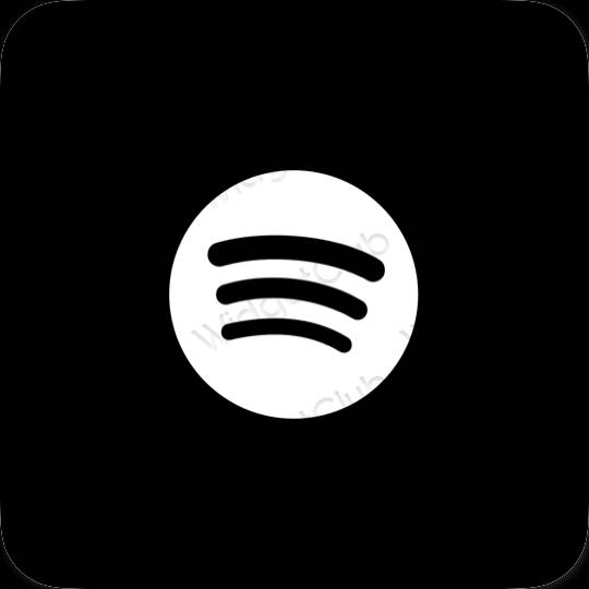 Esteettinen musta Spotify sovelluskuvakkeet