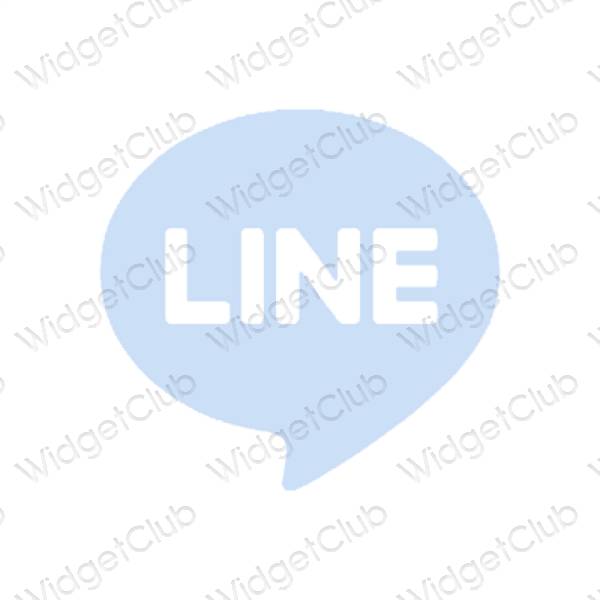 សោភ័ណ ពណ៌ខៀវ pastel LINE រូបតំណាងកម្មវិធី