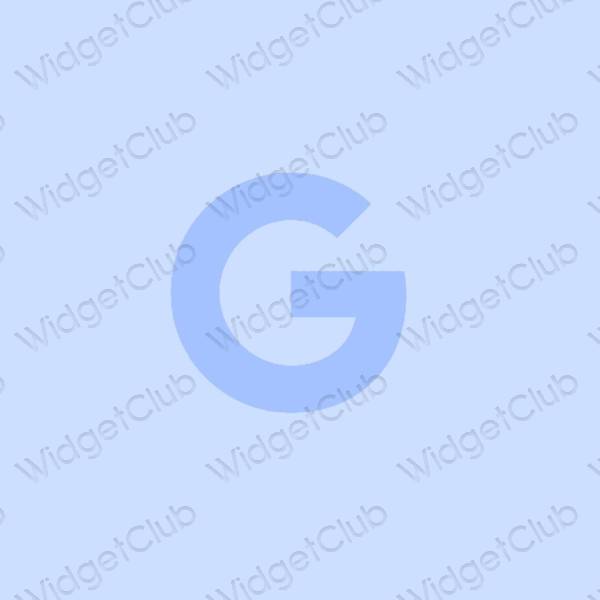 Estetik biru pastel Google ikon aplikasi