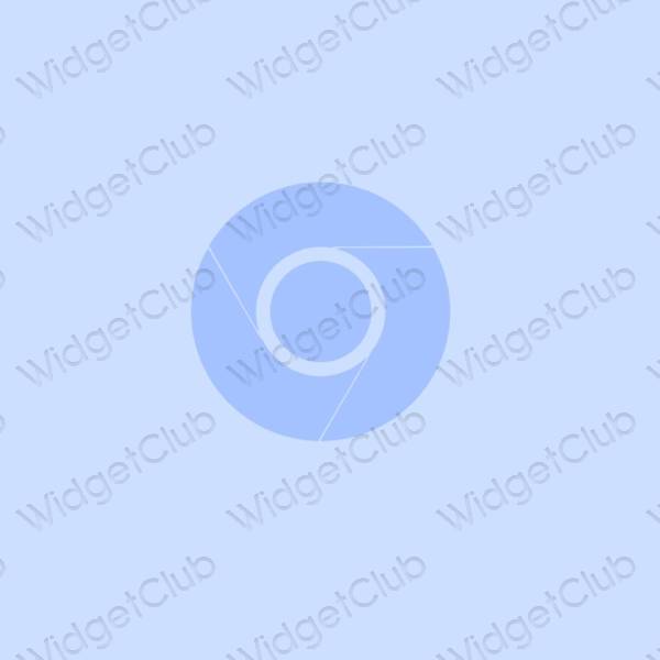 Estético azul pastel Chrome ícones de aplicativos