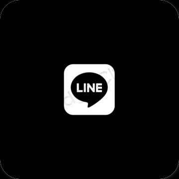 Estetické čierna LINE ikony aplikácií