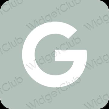 Estético verde Google ícones de aplicativos