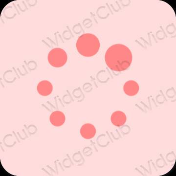 Estetisk pastell rosa Settings app ikoner
