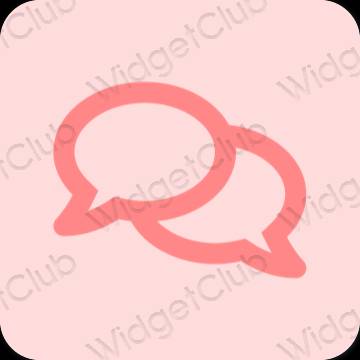 Esztétika pasztell rózsaszín Messages alkalmazás ikonok
