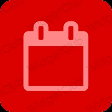 Æstetisk rød Calendar app ikoner