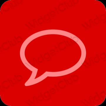 Estético rojo Messages iconos de aplicaciones