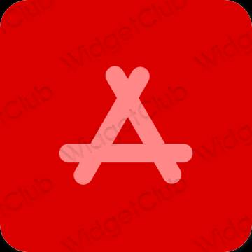 Esteetiline punane AppStore rakenduste ikoonid