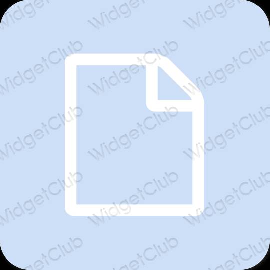 Esthétique bleu pastel Files icônes d'application