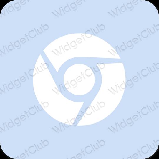 Ästhetisch pastellblau Chrome App-Symbole