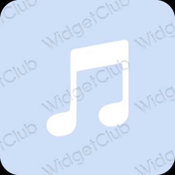 Estetis biru pastel Apple Music ikon aplikasi