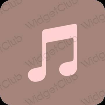 Stijlvol bruin Music app-pictogrammen