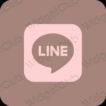 Esztétika barna LINE alkalmazás ikonok