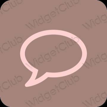 Estetyka brązowy Messages ikony aplikacji