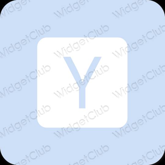 Estético azul pastel Yahoo! ícones de aplicativos