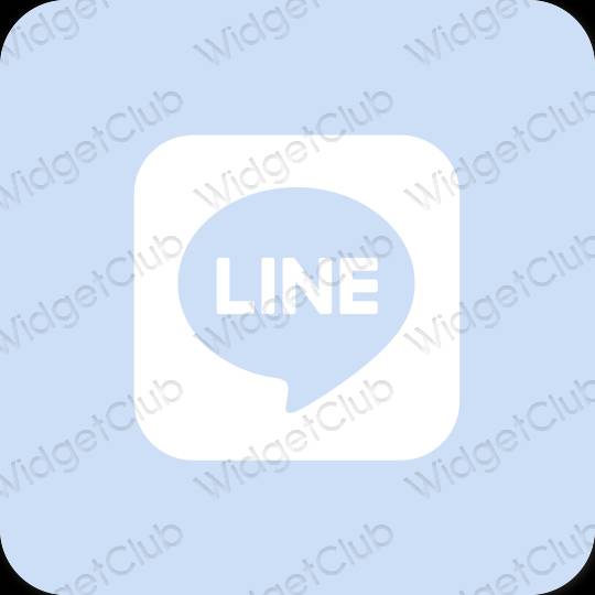 Estetis biru pastel LINE ikon aplikasi