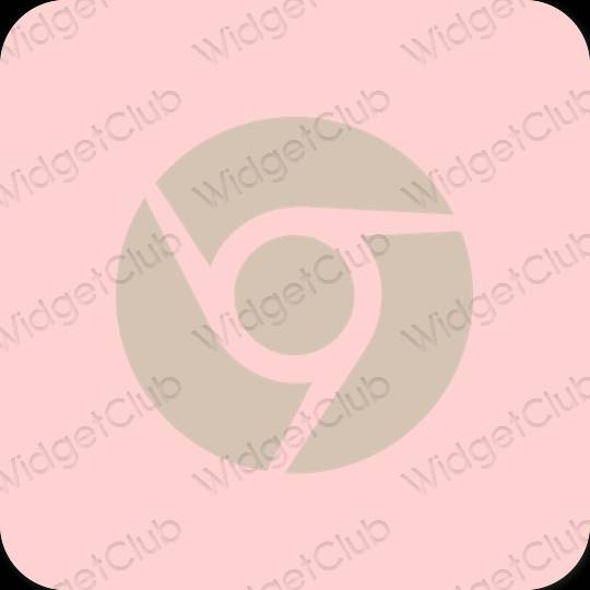 Estético rosa Chrome iconos de aplicaciones