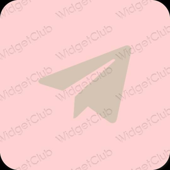 Esteettinen vaaleanpunainen Telegram sovelluskuvakkeet