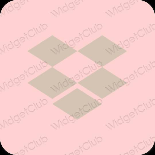 Estetsko roza Dropbox ikone aplikacij