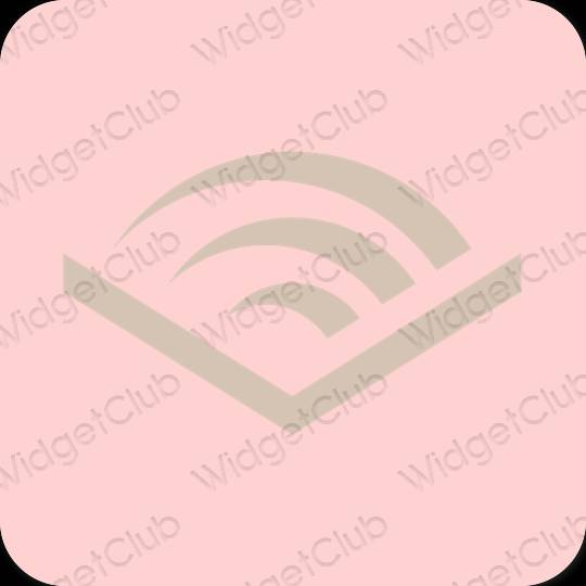 Æstetisk lyserød Audible app ikoner