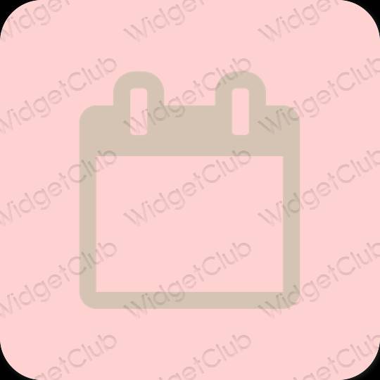 Estético rosa Calendar ícones de aplicativos