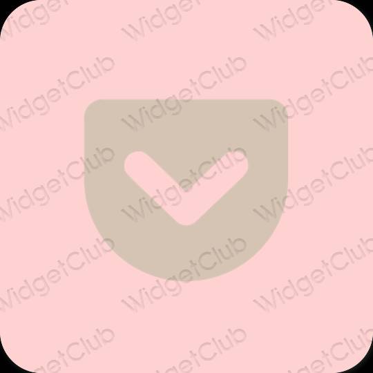 審美的 粉色的 Pocket 應用程序圖標
