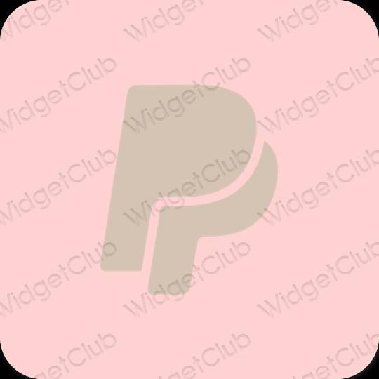 Estético rosa Paypal iconos de aplicaciones