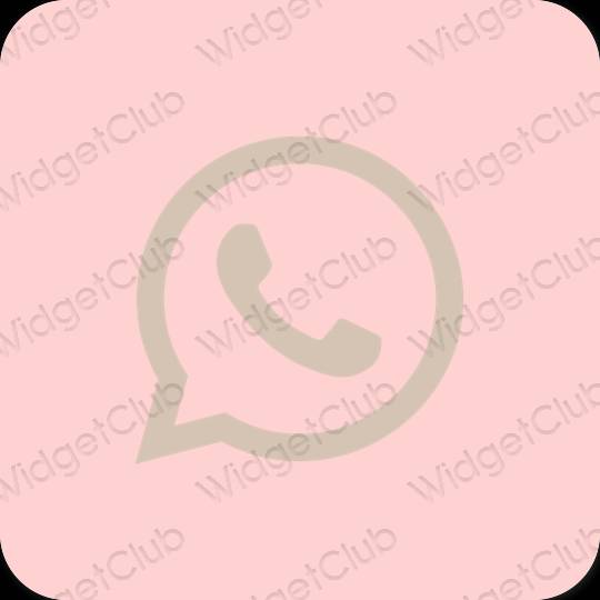 Estetinis rožinis WhatsApp programėlių piktogramos
