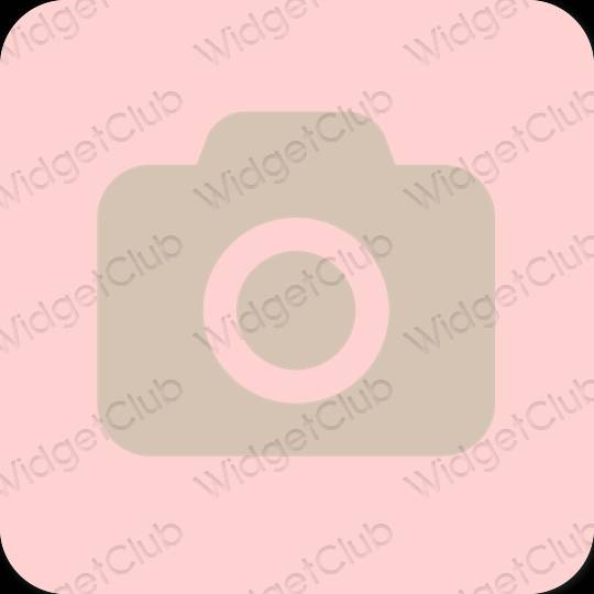Esthétique rose Camera icônes d'application