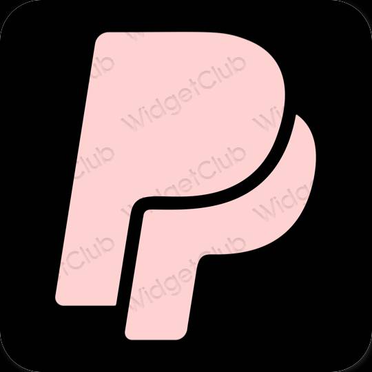 Estetic roz Paypal pictogramele aplicației