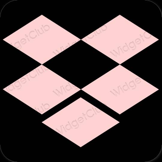 Esteettinen vaaleanpunainen Dropbox sovelluskuvakkeet