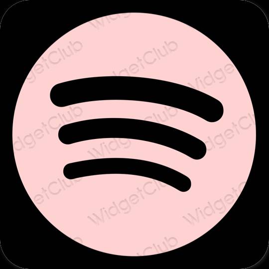 Естетски розе Spotify иконе апликација