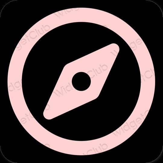 Estetski ružičasta Safari ikone aplikacija