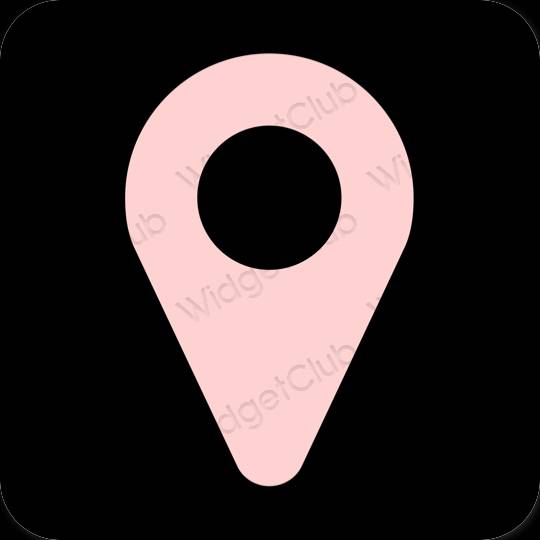 Estetyka czarny Map ikony aplikacji