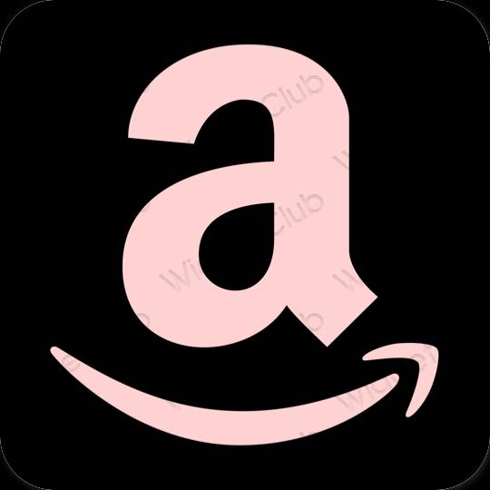 زیبایی شناسی رنگ صورتی Amazon آیکون های برنامه