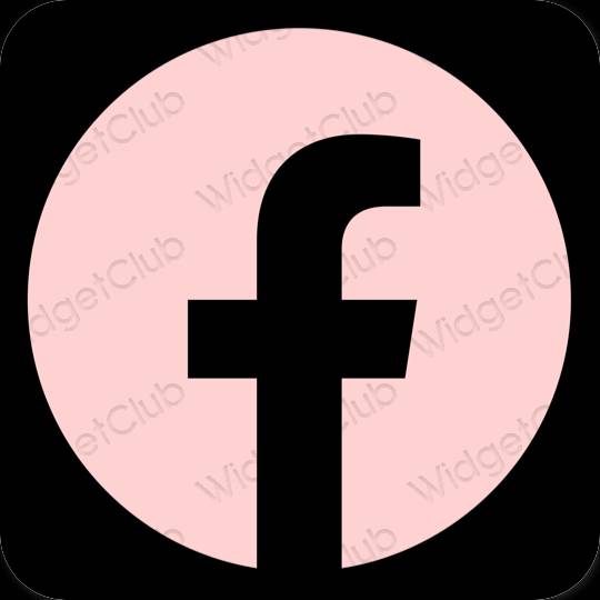Esztétika rózsaszín Facebook alkalmazás ikonok