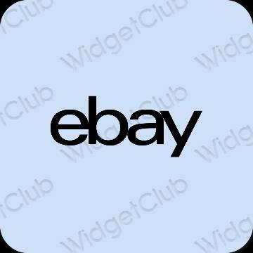 Stijlvol pastelblauw eBay app-pictogrammen