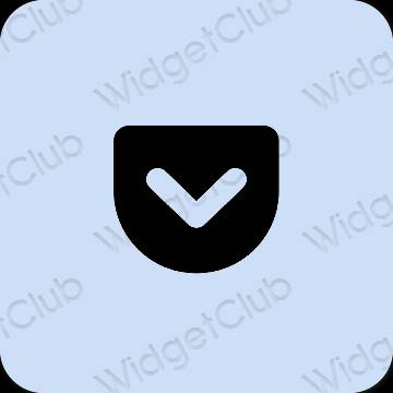 Estetsko pastelno modra Pocket ikone aplikacij