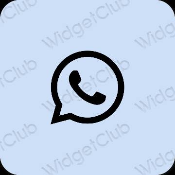 Estetis biru pastel WhatsApp ikon aplikasi