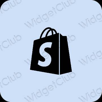 Esteetiline pastelne sinine Shopify rakenduste ikoonid