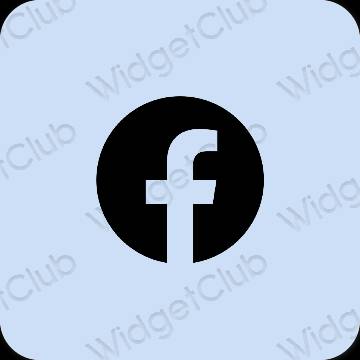 미적인 파스텔 블루 Facebook 앱 아이콘