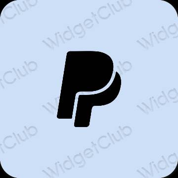 אֶסתֵטִי כחול פסטל Paypal סמלי אפליקציה