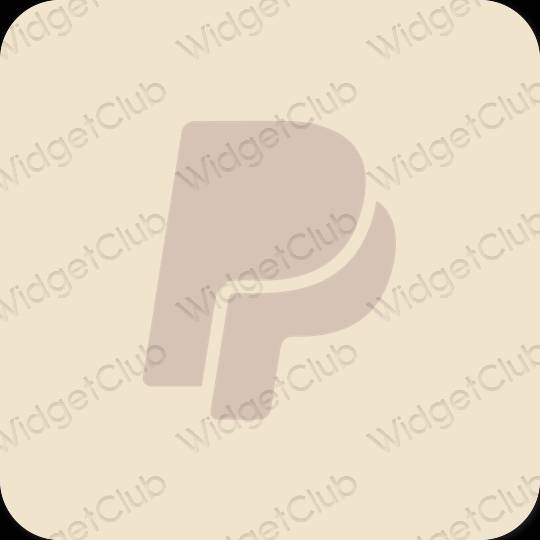 Estetisk beige Paypal app ikoner