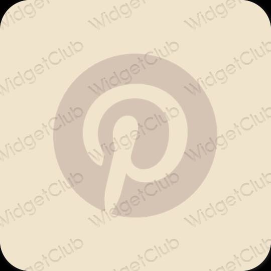 審美的 淺褐色的 Pinterest 應用程序圖標