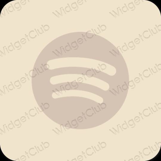 Estetik kuning air Spotify ikon aplikasi