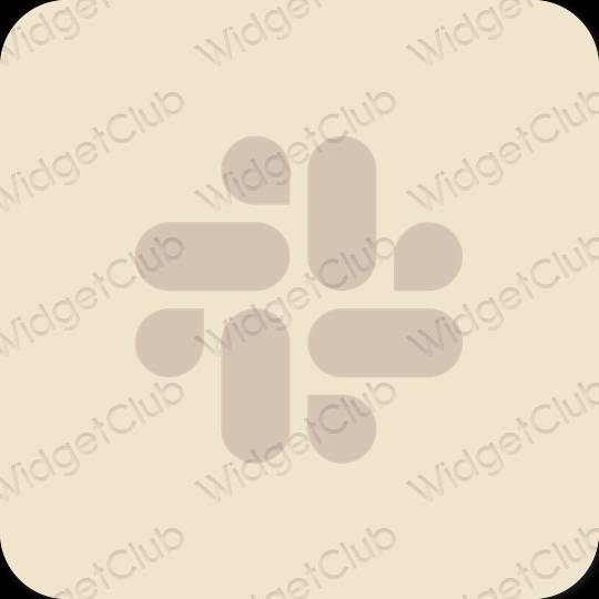Estetyka beżowy Slack ikony aplikacji