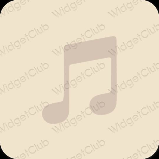 Estetyka beżowy Music ikony aplikacji